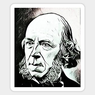 Herbert Spencer Black And White Portrait | Herbert Spencer Artwork 4 Magnet